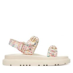 Sandały Aldo. Białe sandały damskie Aldo, bez wzorów, bez obcasa, na płaskiej podeszwie, bez zapięcia. Za 459.99 zł.