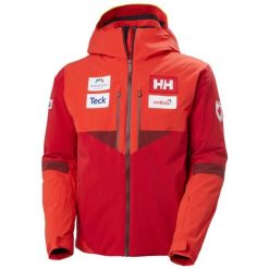 Kurtka narciarska Helly Hansen Kvitfjell Race. Czerwone kurtki sportowe męskie Helly Hansen, na lato, l, bez wzorów, z dzianiny, bez kaptura, narciarskie, primaloft. Za 2,149.50 zł.