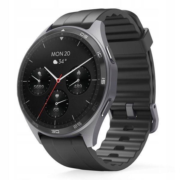 Smartwatch Zegarek Sportowy Hama Fit Watch 7010 GPS AMOLED okrągły czarny. Czarne zegarki męskie Hama, bez wzorów. W wyprzedaży za 349.15 zł.