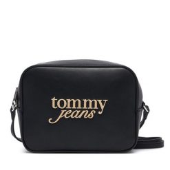 Torebka Tommy Jeans. Czarne listonoszki damskie Tommy Jeans, bez wzorów, z jeansu, bez dodatków. Za 289.99 zł.