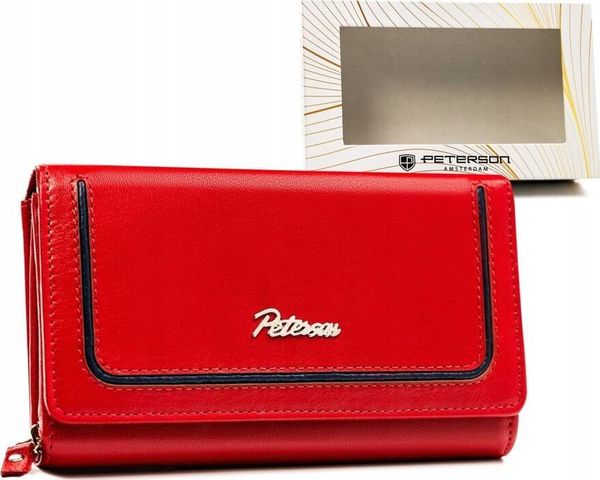 Peterson Duży, skórzany portfel damski na zatrzask i suwak - Peterson NoSize. Portfele damskie Peterson. Za 180.18 zł.