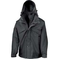Kurtka Result 3 En 1 Zip & Clic. Czarne kurtki męskie RESULT, m, bez wzorów, z polaru, bez kaptura. Za 345.95 zł.