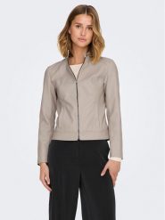 JDY Kurtka z imitacji skóry Emily 15241382 Beżowy Slim Fit. Brązowe kurtki damskie JDY, bez wzorów, ze skóry, bez kaptura. Za 89.99 zł.