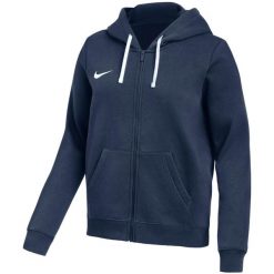 Bluza damska Nike Park 26 Fleece Full-Zip Hoodie. Niebieskie bluzy damskie Nike, bez wzorów, sportowe, bez ramiączek, z kapturem. Za 192.99 zł.