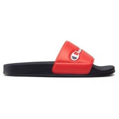 Klapki Champion Rochester Slide Varsity M S21993.RS001 czerwone. Czerwone klapki męskie bez wzorów, bez zapięcia. W wyprzedaży za 243.81 zł.