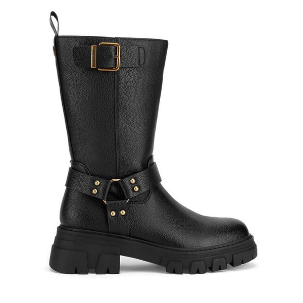 Botki MEXX. Czarne botki damskie Mexx, bez wzorów, bez obcasa, na płaskiej podeszwie, bez zapięcia. Za 279.99 zł.