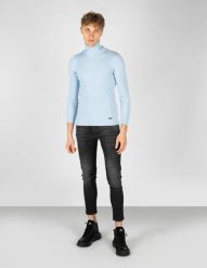 Takeshy Kurosawa Sweter | 83058 | Dolcevita Costina Lana | Mężczyzna | Niebieski. Niebieskie swetry męskie Takeshy Kurosawa, m, bez wzorów, z dzianiny, bez kołnierzyka, bez ramiączek. W wyprzedaży za 269.00 zł.