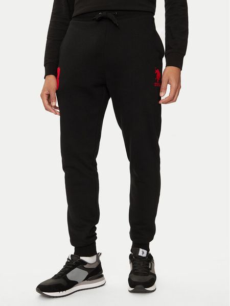 U.S. Polo Assn. Spodnie dresowe MUP0687 Czarny Slim Fit. Czarne spodnie sportowe męskie U.S. Polo Assn., m, bez wzorów, z bawełny. Za 209.99 zł.