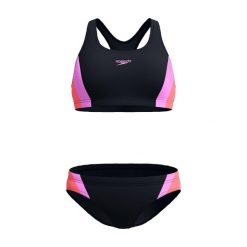 Strój kąpielowy damski dwuczęściowy Speedo Colourblock Splice 2.0. Czarne bikini Speedo, bez wzorów. Za 159.99 zł.