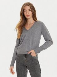 Morgan Sweter 242-MGOLD Szary Regular Fit. Szare swetry nierozpinane damskie Morgan, s, bez wzorów, z syntetyku, bez kołnierzyka, bez ramiączek. Za 159.99 zł.