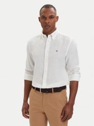 Tommy Hilfiger Koszula MW0MW41530 Biały Regular Fit. Białe koszule męskie Tommy Hilfiger, m, bez wzorów, ze lnu, bez kołnierzyka, bez ramiączek. Za 489.99 zł.