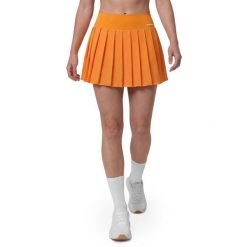 Damskie spódnico-spodenki tenisowe Siroko Flow Femme-W Orange. Brązowe spódnice damskie SIROKO, bez wzorów, z tkaniny, sportowe, plisowane. Za 212.00 zł.