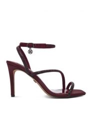 Nine West Sandały CEO-Y3113-1 Bordowy. Czerwone sandały damskie Nine West, bez wzorów, z materiału, bez obcasa, na szpilce, bez zapięcia. Za 249.99 zł.