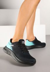 Czarno-Miętowe Buty Sportowe z Efektem Ombre na Podeszwie z Pianki Elanielia. Czarne obuwie sportowe damskie Renee, na lato, bez wzorów, z jeansu, bez zapięcia. Za 99.99 zł.