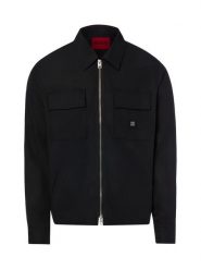 HUGO marynarka w stylu koszuli Mężczyźni Comfort Fit Sztuczne włókno czarny, XXL. Czarne garnitury męskie Hugo, m, z aplikacjami, z syntetyku, bez kołnierzyka, bez ramiączek. Za 799.95 zł.