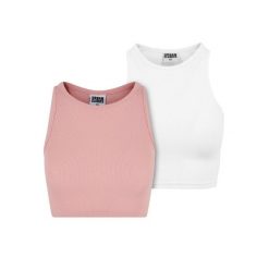 Top W Prążki Dla Kobiet (zestaw 2 Sztuk). Brązowe topy damskie Urban Classics, m, bez wzorów, sportowe, bez kołnierzyka, bez ramiączek. Za 67.99 zł.