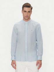Tommy Hilfiger Koszula MW0MW39271 Błękitny Regular Fit. Niebieskie koszule męskie Tommy Hilfiger, m, bez wzorów, ze lnu, bez kołnierzyka, bez ramiączek. Za 309.99 zł.