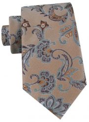 Męski Krawat - Chattier - Jasny Brąz, Wzór w Kwiaty. Krawaty i muchy Chattier, bez wzorów, z tkaniny, eleganckie. Za 55.00 zł.