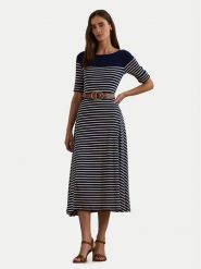 LAUREN RALPH LAUREN Sukienka codzienna 250957728002 Granatowy Regular Fit. Niebieskie sukienki damskie Lauren Ralph Lauren, na co dzień, xs, bez wzorów, z bawełny, bez kołnierzyka, bez ramiączek, proste. Za 449.99 zł.