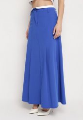 Niebieska Spódnica Maxi Rozkloszowana w Garniturowym Stylu Araxna. Niebieskie spódnice damskie Born2be, m, bez wzorów, maxi, rozkloszowane. Za 109.99 zł.