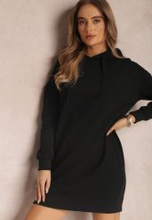 Czarna Bluza Długa z Kapturem Posetrius. Czarne bluzy damskie Renee, m, bez wzorów, z jeansu, biznesowe, bez ramiączek, z kapturem. Za 69.99 zł.