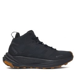 Trekkingi adidas. Czarne botki męskie Adidas, bez wzorów, z gore-texu, bez obcasa, bez zapięcia. Za 899.99 zł.