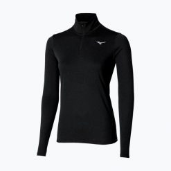 Bluza do biegania damska Mizuno Core Impulse Half Zip Tee. Czarne bluzy damskie Mizuno, l, bez wzorów, z poliesteru, bez ramiączek, bez kaptura. Za 129.99 zł.