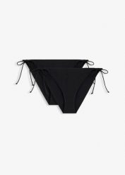 Figi bikini z zestawie 2 sztuk (2 szt.). Czarne bikini bonprix, bez wzorów. Za 69.99 zł.