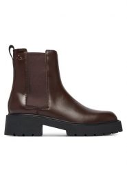 Calvin Klein Sztyblety Chunky Chelsea Boot Pol Lth HW0HW03267 Czarny. Czarne botki damskie Calvin Klein, bez wzorów, ze skóry, bez obcasa, na płaskiej podeszwie, bez zapięcia. Za 699.99 zł.