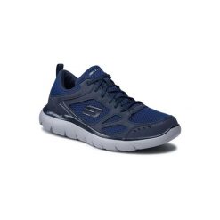 Buty do chodzenia męskie Skechers Summits. Niebieskie buty sportowe męskie Skechers, bez wzorów, z materiału, bez zapięcia, trekkingowe. Za 199.99 zł.