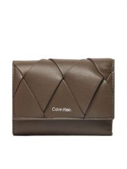 Calvin Klein Portfel Ck Woven Small Trifold K60K612953 Khaki. Brązowe portfele damskie Calvin Klein, ze skóry. Za 169.99 zł.