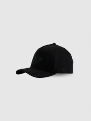 4F Czapka z daszkiem strapback uniseks 4F x Drift Masters - czarna L/XL. Czarne czapki damskie 4F, z aplikacjami, z bawełny, sportowe. Za 119.99 zł.