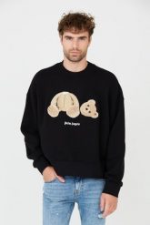 PALM ANGELS Czarna bluza Bear Crew. Czarne bluzy męskie PALM ANGELS, m, bez wzorów, bez ramiączek, bez kaptura. W wyprzedaży za 1,899.99 zł.