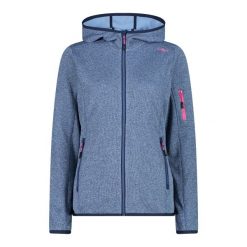 Bluza damska z kapturem CMP Knit-Tech. Niebieskie bluzy damskie CMP, bez wzorów, bez ramiączek, z kapturem. Za 317.00 zł.