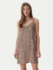 DKNY Koszula nocna YI60099 Beżowy Regular Fit. Brązowe koszule nocne damskie DKNY, bez wzorów, z syntetyku, bez ramiączek. Za 279.99 zł.