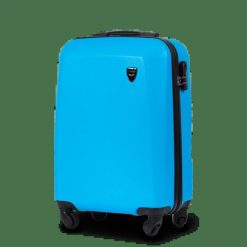 WALIZKA MAŁA KABINOWA WINGS PLOVER 20" DENIM BLUE. Niebieskie walizki damskie Wings, bez wzorów, z denimu, małe. Za 169.90 zł.