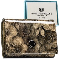 Portfel damski Peterson PTN PS445-FDS złoty. Żółte portfele damskie Peterson, ze skóry. Za 99.99 zł.