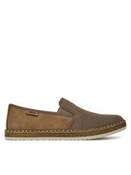 Rieker Półbuty CEO-B5265-65 Beżowy. Brązowe półbuty męskie Rieker, bez wzorów, z materiału, bez obcasa, bez zapięcia. Za 319.99 zł.