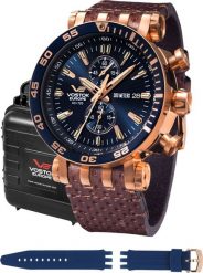 Zegarek Vostok Europe Zegarek męski Vostok Europe VK61-575B590 brązowy. Brązowe zegarki męskie Vostok Europe, bez wzorów. Za 4,530.00 zł.