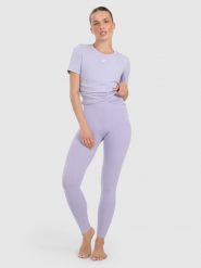 4F Legginsy do jogi i pilatesu szybkoschnące damskie - niebieskie L. Niebieskie legginsy damskie 4F, l, bez wzorów, z dzianiny, z podwyższonym stanem, na jogę i pilates. Za 169.99 zł.