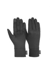 Rękawice jedwabne Reusch Silk liner TOUCH-TEC. Czarne rękawiczki damskie Reusch, bez wzorów, z jedwabiu. W wyprzedaży za 125.91 zł.