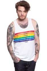 WRANGLER T SHIRT PRIDE TANK WHITE W769D3989 112131106. Białe t-shirty męskie Wrangler, l, bez wzorów, bez kołnierzyka, bez ramiączek. Za 49.99 zł.