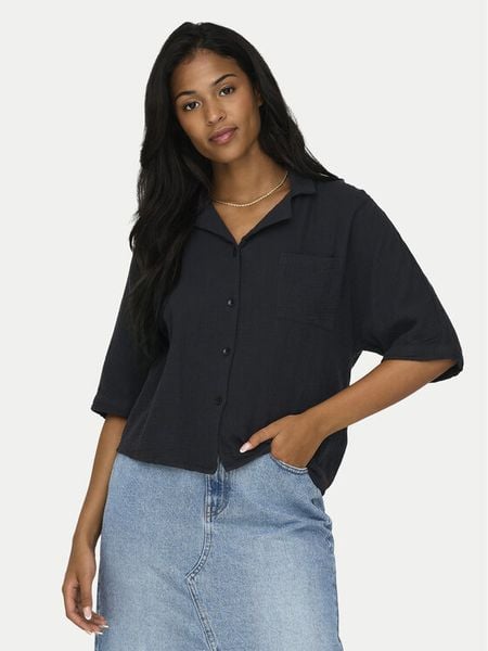 ONLY Koszula Thyra 15267839 Czarny Regular Fit. Czarne koszule damskie ONLY, m, bez wzorów, z bawełny, bez kołnierzyka, bez ramiączek. Za 106.99 zł.