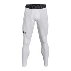 Legging Under Armour. Białe spodnie sportowe męskie Under Armour, bez wzorów, do biegania. Za 222.50 zł.