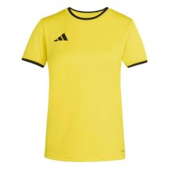 Koszulka damska adidas Entrada Jersey. Czarne bluzki damskie Adidas, bez wzorów, z jersey, sportowe, bez kołnierzyka, bez ramiączek. Za 60.99 zł.