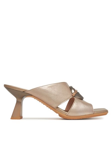 Hispanitas Klapki Danielle HV253875 Złoty. Żółte klapki damskie Hispanitas, bez wzorów, ze skóry, bez obcasa, bez zapięcia. Za 419.99 zł.