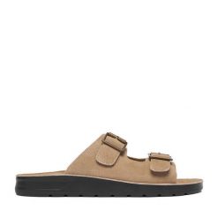 Klapki Lasocki. Brązowe klapki męskie Lasocki, bez wzorów, bez zapięcia. Za 149.99 zł.