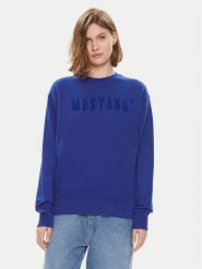 Mustang Bluza Bea 1014623 Niebieski Regular Fit. Niebieskie bluzy damskie Mustang, xs, bez wzorów, z bawełny, bez ramiączek, bez kaptura. Za 199.99 zł.
