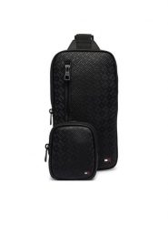 Tommy Hilfiger Saszetka Embossed Flag Sling Bag AM0AM14191 Czarny. Czarne saszetki i nerki męskie Tommy Hilfiger, ze skóry. Za 409.99 zł.