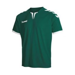 Koszulka sportowa T-shirt HUMMEL core SS poly zielona. Zielone koszulki sportowe męskie Hummel, s, bez wzorów, z jersey, bez ramiączek, do piłki nożnej. Za 37.00 zł.